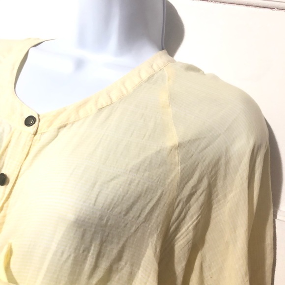 Free People Yellow Tunic Lace Back Button Shirt - Picture 3 of 6